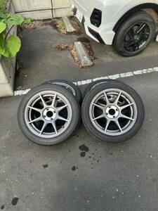 STEALTH RACING pcd100 4穴　7J +35 YOKOHAMA ADVAN A052 195/50/R15 24年 15週製造