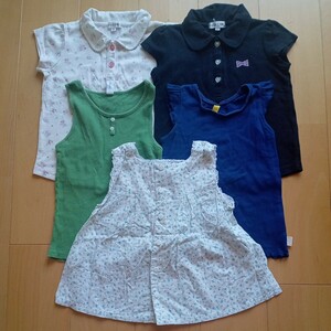 女の子120cmトップス5点セットanyFAM*sunnyLandscape*B.B.Q*WHITESKETCHBOOK*ポロシャツ*ブラウス*ノースリーブキッズベビー女児まとめ売り