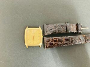 【4d120】　シチズン　CITIZEN 腕時計　時計　アンティーク　クォーツ ゴールド　リュウズ操作OK メンズ時計　18K刻印　750刻印
