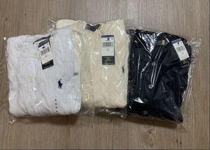 新品人気商品　POLO RALPH LAURENのケーブルニットのカーディガン　　　　　　　　Lサイズ　CHIC CREAM