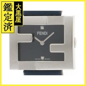 FENDI フェンディ レクタンギュラー F100102801 ズッカフェイス 純正ダイヤ ブルー レディース クオーツ 【200】