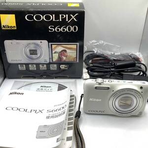 #15069　NIKON/ニコン　 コンパクトデジタルカメラ　COOLPIX S6600　ナチュラルホワイト　4.5-54.0mm/1:3.3-6.3　通電確認のみ/現状品