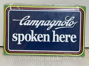 【超激レア】Campagnolo spoken here 新品未使用　未開封 インテリア 看板 ブリキ板 ブリキ看板 ガレージ カンパニョーロ カンパ