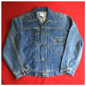 51【デニムジャケット　Gジャン】【リー LEFT HAND DENIM Lee SANFORIZED 0401 LARGE】当時ものビンテージ　ウブだし!!