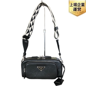 プラダ PRADA ナッパアンティーク 1BH198 ショルダー バッグ ブラック レザー 中古 良好 T9406396