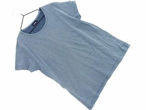 ネコポスOK ellesse エレッセ チェック Tシャツ sizeL/紺 ■◆ ☆ efc8 レディース