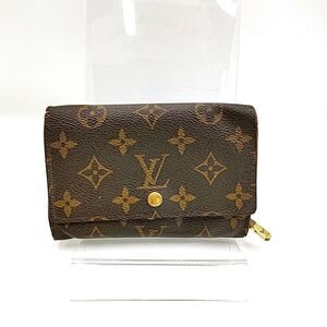 【ホックボタン破損】Louis Vuitton ルイヴィトン モノグラム ポルトモネ ビエ トレゾール 二つ折り 財布 ブラウン系 型番：M61730