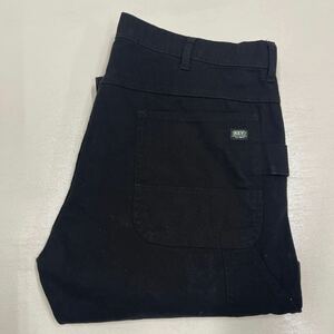 W38 黒色 古着 KEY INDUSTRIES,INC. ダブルニー453 キー ペインターパンツ 10oz CARHARTT DICKIES