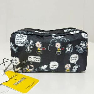 LeSportsac×PEANUTS レスポートサック ピーナッツパルズ レクタン コスメポーチ ブラック 未使用