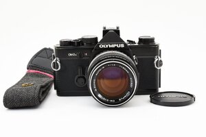 Olympus OM-2N 35ｍｍ ブラック フィルムカメラ + G.Zuiko Auto-S 50mm F1.4 レンズセット [現状品] ストラップ付き