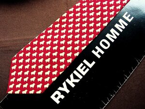 ♪22240D♪状態並品【羊 ひつじ 動物 柄】ソニア リキエル【RYKIEL HOMME】ネクタイ