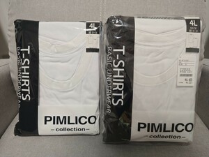 PIMLICO 丸首アンダーシャツ 半袖 4L 6枚セット