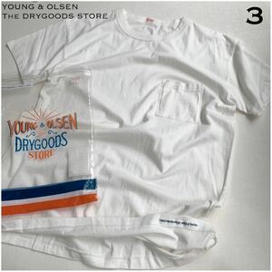 新品正規 ヤング アンド オルセン YOUNG & OLSEN The DRYGOODS STORE ポケット Tシャツ 3 ホワイト メンズ S ヤンオル 白 送料無料