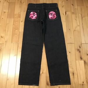 ★青山限定★ Pink camo APE HEAD Denim Pants Lサイズ a bathing ape BAPE デニム エイプ ベイプ アベイシングエイプ NIGO w9605