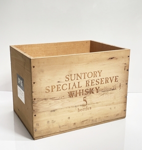 コレクター必見 ビンテージ レトロ SUNTORY SPECIAL RESERVE WHISKY サントリー ウイスキー 木箱 空箱 小物入 ディスプレイ リメイクYK419