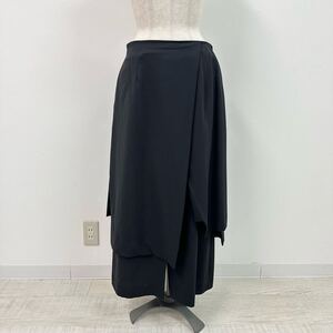 ENFOLD エンフォルド ウール サージ アシンメトリー レイヤード スカート SKIRT 300CA331-1810 日本製 BLACK ブラック サイズ 38 702