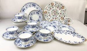 【1円～】K3102 MINTON ミントン Noritake ノリタケ NARUMI BONE CHINA ナルミ ボーン チャイナ 洋食器 14点 セット カップ＆ソーサー 皿