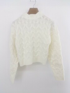 ◇ MISCH MASCH ミッシュマッシュ ハイネック 長袖 ニット セーター サイズM アイボリー系 レディース メンズ E