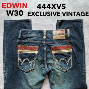 即決 W30 エドウィン EDWIN エクスクルーシブビンテージ 444XVS 日本製 綿100%デニム トリプルステッチ ストレート EXCLUSIVE VINTAGE 古着