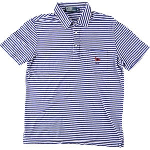 古着 ラルフローレン Ralph Lauren POLO by Ralph Lauren 半袖 ボーダー ポロシャツ レディースM /eaa369119 【SS2409_30%】