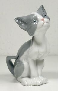 1円〜 ◆ リヤドロ LLADRO 5113 猫 フィギュリン / ネコ 陶器人形 西洋陶磁 アンティークインテリア 置物陶器 置き物 オブジェ / 約13.5cm