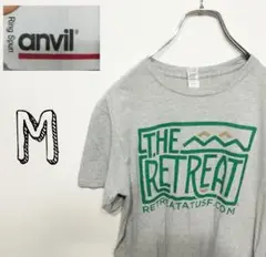 USA古着 anvil Tシャツ 半袖　M the retreat グレー