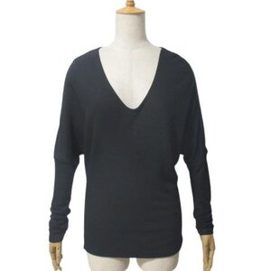 ☆セオリー ドルマンスリーブ カットソー 黒 ブラック S 日本製 定1.9万 8101006 長袖 レーヨン DRAPEY.JERSEY COWL.V.LS Theory ◆H3