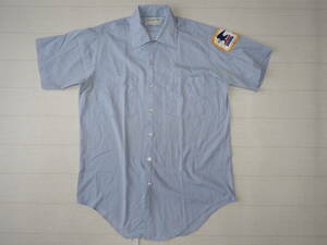 ☆送料無料☆ UNITED STATES UNIFORM CO. USA直輸入 古着 半袖 U.S.MAIL ワークシャツ アメリカ製 MADE IN USA メンズ ブルー 中古 即決