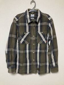 S WTAPS ヘビーチェックネルシャツ　ダブルタップス　グリーン　カーキ　161LTDT-SHM03 ユニオンシャツ　textile