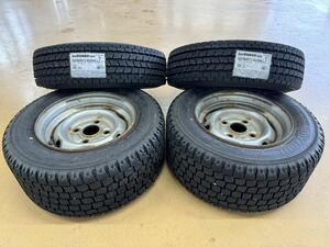 タウンエース　スタッドレス　リア　225/60R12.5 2本　フロント165/80R13 2本　YM55 ライトエース　スチールホイール　セット　4穴