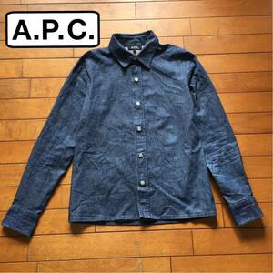 ★【 A.P.C. 】★ 日本製 ヘリンボーン ストレッチデニムシャツ★サイズM★i897