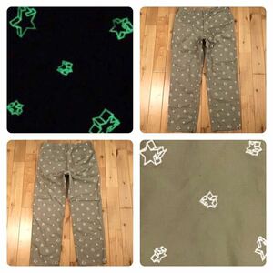 ★蓄光★ BAPE STA 刺繍 パンツ Sサイズ a bathing ape BAPESTA pants エイプ ベイプ アベイシングエイプ スター star NIGO w33