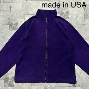 USA製 US古着 フリースジャケット ジップアップジャンパー 薄手 00s y2k made in USA パープル サイズM 玉FS1423