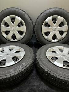 155/80R13 BRIDGESTONE/VRX2 20年製 トヨタ 30系 パッソ 純正 スチール 13インチ 4.5J ＋35 100 4H スタッドレス バリ山 4本 (南1-E831)