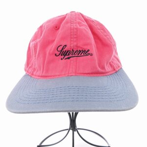 シュプリーム SUPREME 2-Tone Script Logo 6-Panel Cap キャップ 野球帽 ロゴ刺繍 帽子 L ピンク /MM ■SH ■OF メンズ