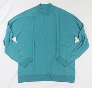 新品 John Smedley ジョンスメドレー 最高級メリノウール モックネック　XXLサイズ OCEAN TEAL