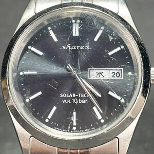 CITIZEN シチズン sharex シャレックス E101-T015352 腕時計 アナログ ソーラー 3針 カレンダー メタルバンド シルバー 動作確認済み