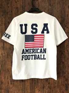 ss_1643y ★定形外 配送★ AVIREX アヴィレックス × NFL コラボ 半袖Tシャツ 背面デカプリント フットボール ホワイト 綿100% メンズ M