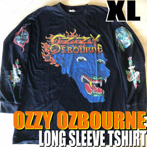 ◎オジー オズボーン・OZZY OSBOURNE・ロサンゼルス購入！セレブ・古着・USサイズXL・ブラック・Tシャツ・バンドT・ローズボール・オジー 