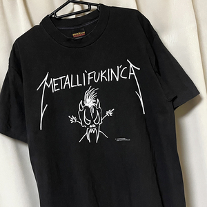 Lサイズ 90s USA製 ビンテージ METALLICA メタリカ Tシャツ メタル ロック バンド アメリカ製 BROCKUM 黒ブラック 1993年 レア希少 vintage