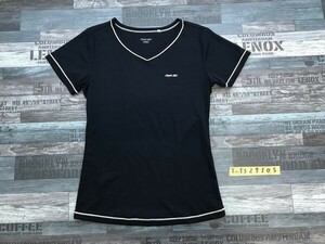 Rbk レディース ラメプリント Vネック 半袖Tシャツ L 紺