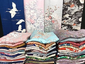 平和屋着物■1円 訪問着 まとめて 50点 鶴 風景 折鶴 更紗 花柄 友禅 金銀彩 など 着用可能多数 未使用品あり 全て正絹 bbb662