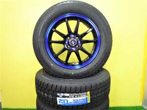 S2345 新品 国産 195/65R16 ウインターマックス WM02 ダンロップ 2020年製 16 X 6J +40 4H 100 黒 ブラック ブルー クリア ライズ ロッキー