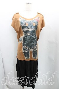 Vivienne Westwood / キャットptスクエアワンピース 00 茶 H-24-10-20-008-op-OD-ZH