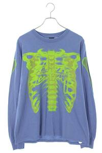 ステューシー STUSSY RIB CAGE 3M LS TEE サイズ:L 3Mリフレクタースケルトンプリント長袖カットソー 中古 FK04