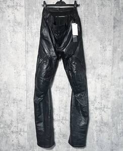 極美品 23FW定価205700円 JULIUS ユリウス 希少 ラムスキン レザー パンツ 黒 3 L rickowens drkshdw Yohji Yamamoto incarnation GUIDI