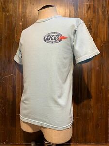 K191TC メンズ Tシャツ THE FLAT HEAD フラットヘッド 半袖 プリント ブルー　水 アメカジ / M 全国一律送料370円