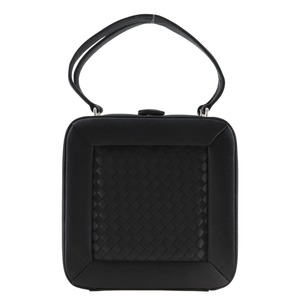 BOTTEGAVENETA ボッテガヴェネタ イントレチャート パーティーバッグ ハンドバッグ サテン 黒 レディース【I180724046】中古