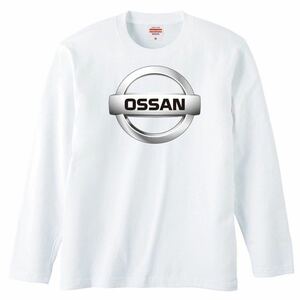 【送料無料】【新品】OSSAN オッサン 長袖 Tシャツ ロンT パロディ おもしろ プレゼント メンズ 白 Mサイズ