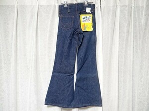 新品 70年代 ビンテージ USA製 WRANGLER ラングラー BIG BELL JEANS デニム ベルボトム ジーンズ 25×28 レトロ 昭和 当時物